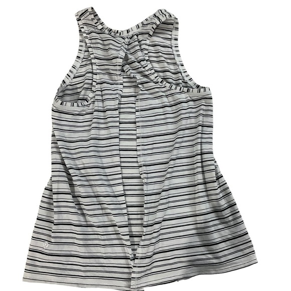 Lululemon Open Back Tank Black White Striped Size 4 / 6 - Picture 3 of 8